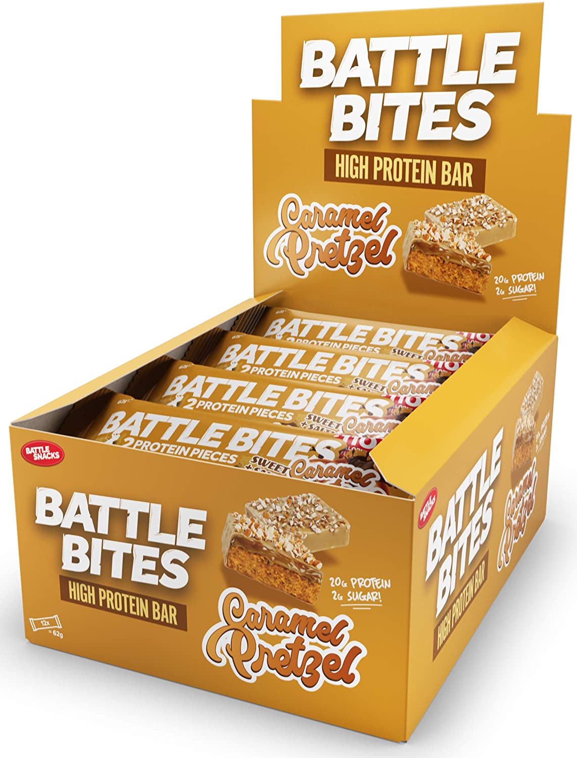Battle Bites Protein Bar – Caramel Pretzel