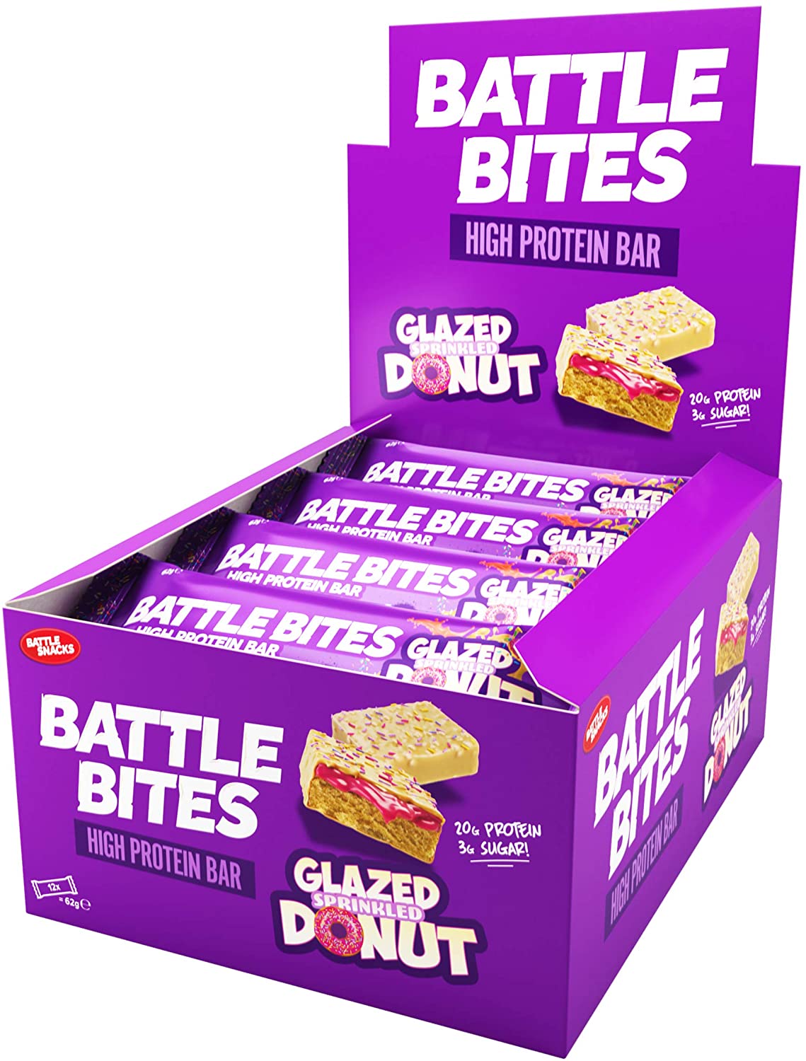 Battle Bites Protein Bar – Glazed Sprinkled Donut